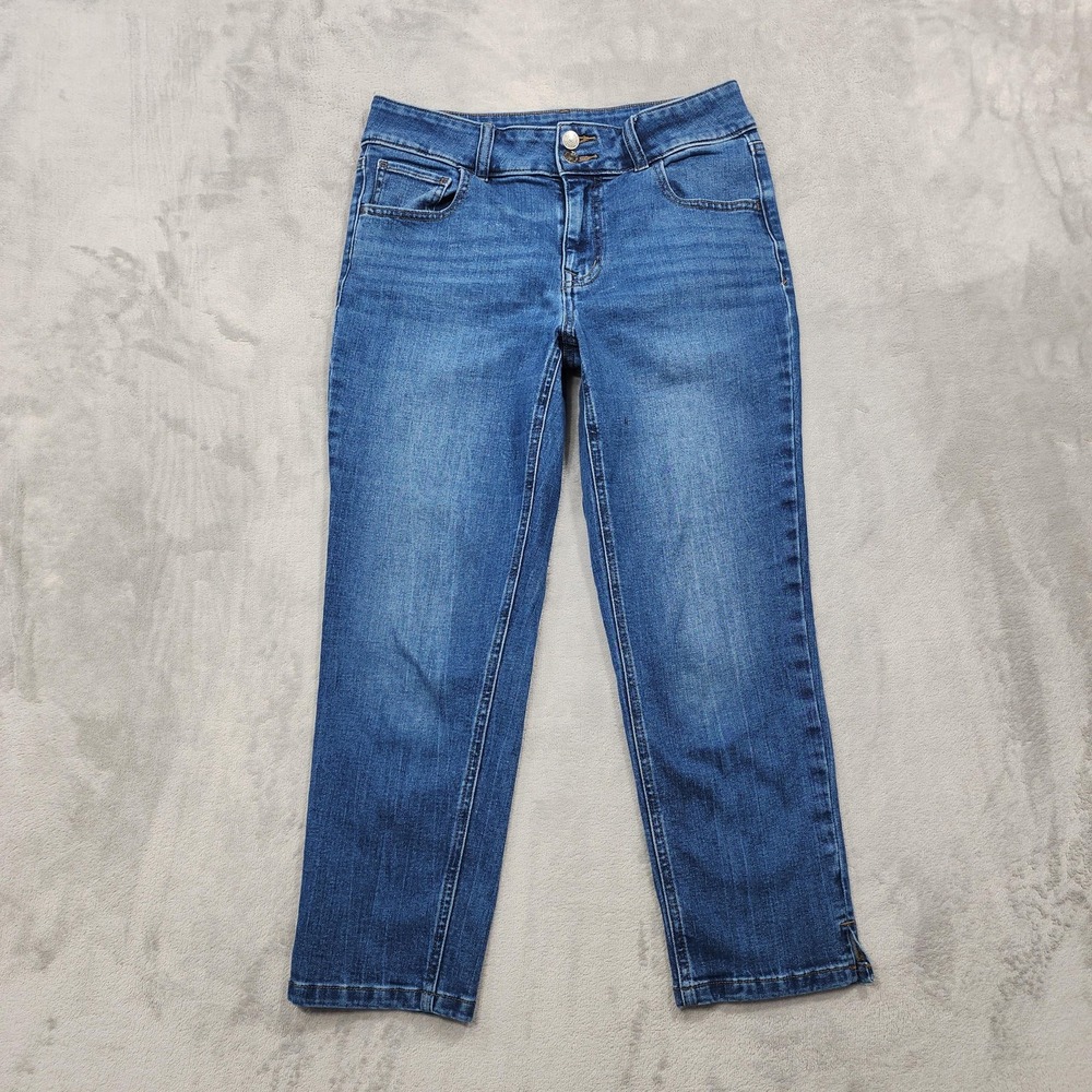 Maurices Jeans Womens 6 SHORT Blue Mid Rise Slim Straight Ankle Original Stretch